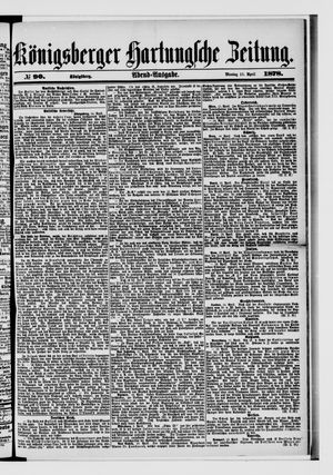 Königsberger Hartungsche Zeitung vom 15.04.1878