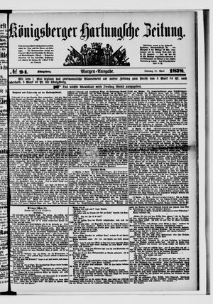 Königsberger Hartungsche Zeitung on Apr 21, 1878