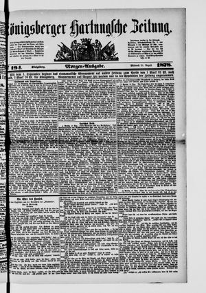Königsberger Hartungsche Zeitung on Aug 21, 1878