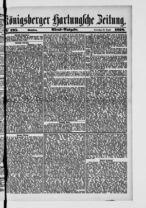 Königsberger Hartungsche Zeitung on Aug 21, 1878