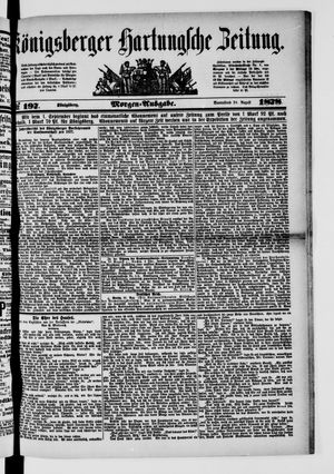 Königsberger Hartungsche Zeitung vom 24.08.1878