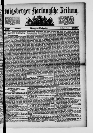 Königsberger Hartungsche Zeitung vom 27.08.1878