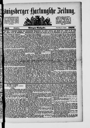 Königsberger Hartungsche Zeitung on Aug 29, 1878