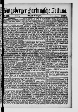 Königsberger Hartungsche Zeitung vom 09.09.1878