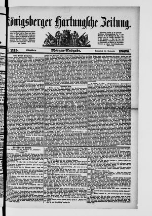 Königsberger Hartungsche Zeitung vom 14.09.1878