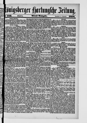 Königsberger Hartungsche Zeitung vom 14.09.1878