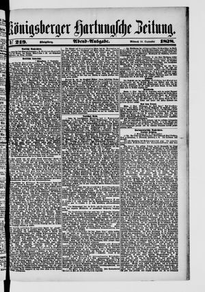 Königsberger Hartungsche Zeitung on Sep 18, 1878