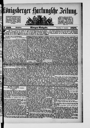 Königsberger Hartungsche Zeitung on Sep 19, 1878