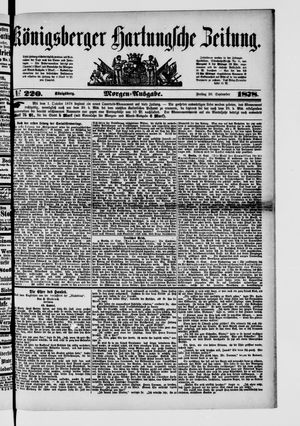 Königsberger Hartungsche Zeitung on Sep 20, 1878