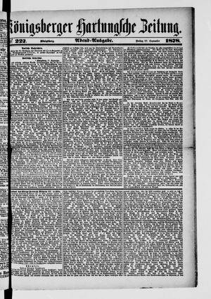 Königsberger Hartungsche Zeitung vom 27.09.1878