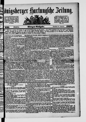 Königsberger Hartungsche Zeitung vom 28.09.1878
