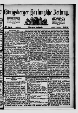 Königsberger Hartungsche Zeitung on Nov 9, 1878