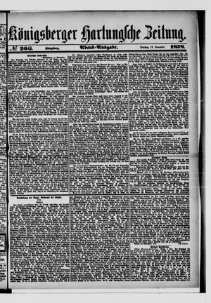 Königsberger Hartungsche Zeitung on Nov 12, 1878