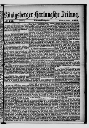 Königsberger Hartungsche Zeitung vom 13.11.1878
