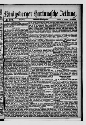 Königsberger Hartungsche Zeitung on Nov 21, 1878