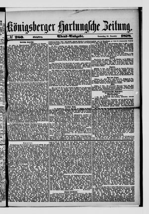 Königsberger Hartungsche Zeitung vom 28.11.1878