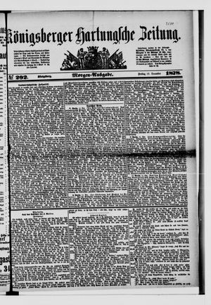 Königsberger Hartungsche Zeitung vom 13.12.1878