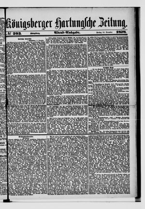 Königsberger Hartungsche Zeitung vom 13.12.1878