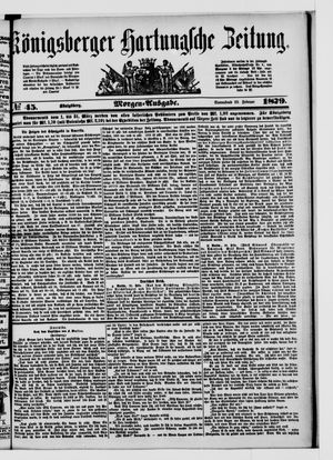 Königsberger Hartungsche Zeitung vom 22.02.1879