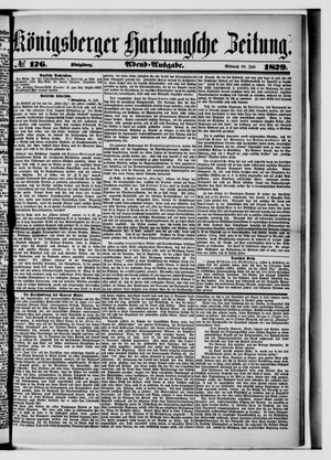 Königsberger Hartungsche Zeitung vom 30.07.1879