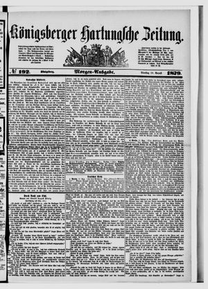 Königsberger Hartungsche Zeitung on Aug 19, 1879