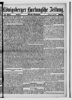 Königsberger Hartungsche Zeitung vom 12.09.1879