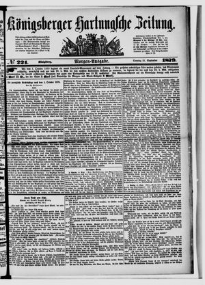 Königsberger Hartungsche Zeitung vom 21.09.1879