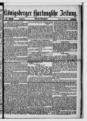 Königsberger Hartungsche Zeitung vom 22.09.1879