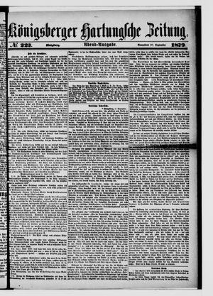Königsberger Hartungsche Zeitung vom 27.09.1879