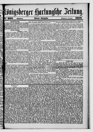 Königsberger Hartungsche Zeitung vom 24.12.1879