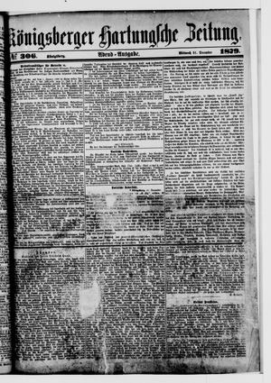 Königsberger Hartungsche Zeitung vom 31.12.1879