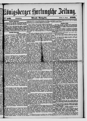 Königsberger Hartungsche Zeitung on Aug 13, 1880