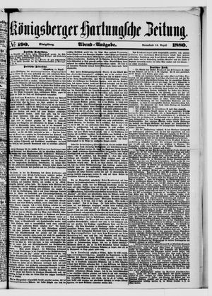 Königsberger Hartungsche Zeitung on Aug 14, 1880