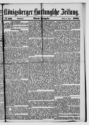 Königsberger Hartungsche Zeitung vom 16.08.1880