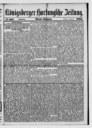 Königsberger Hartungsche Zeitung vom 07.09.1880
