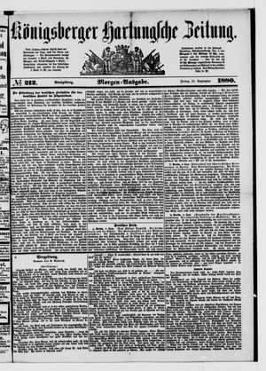 Königsberger Hartungsche Zeitung vom 10.09.1880
