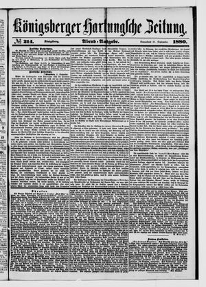 Königsberger Hartungsche Zeitung vom 11.09.1880