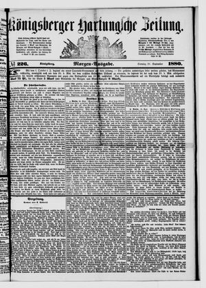 Königsberger Hartungsche Zeitung vom 26.09.1880