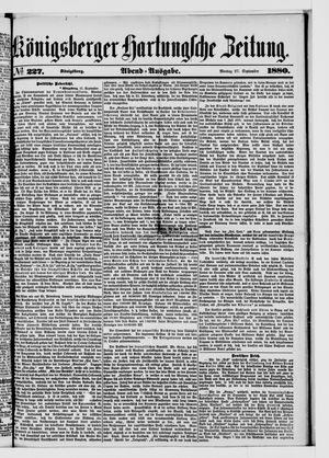 Königsberger Hartungsche Zeitung vom 27.09.1880