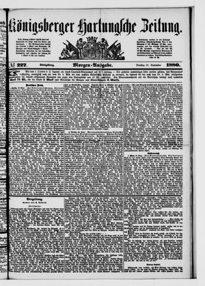 Königsberger Hartungsche Zeitung on Sep 28, 1880