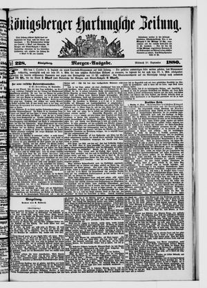 Königsberger Hartungsche Zeitung on Sep 29, 1880