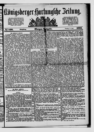 Königsberger Hartungsche Zeitung vom 19.06.1881
