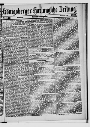 Königsberger Hartungsche Zeitung vom 29.06.1881