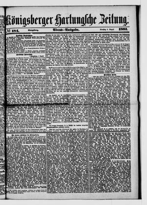 Königsberger Hartungsche Zeitung vom 09.08.1881