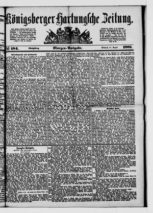 Königsberger Hartungsche Zeitung vom 10.08.1881