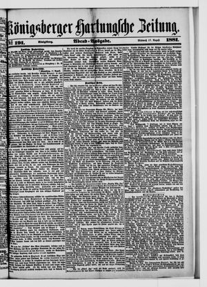 Königsberger Hartungsche Zeitung vom 17.08.1881