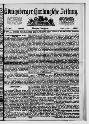 Königsberger Hartungsche Zeitung vom 21.08.1881