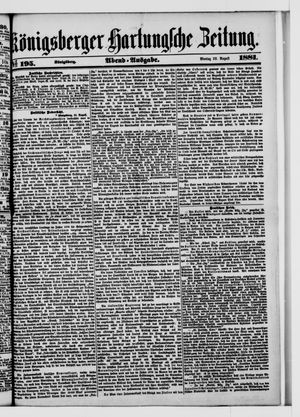 Königsberger Hartungsche Zeitung vom 22.08.1881