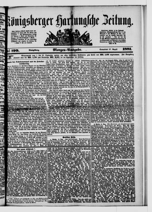 Königsberger Hartungsche Zeitung on Aug 27, 1881
