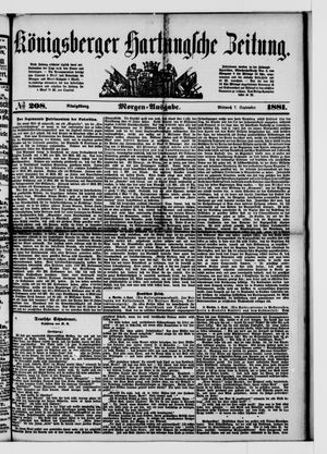 Königsberger Hartungsche Zeitung vom 07.09.1881